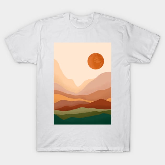 Modern Earthy Tones Mountains 18 T-Shirt by gusstvaraonica